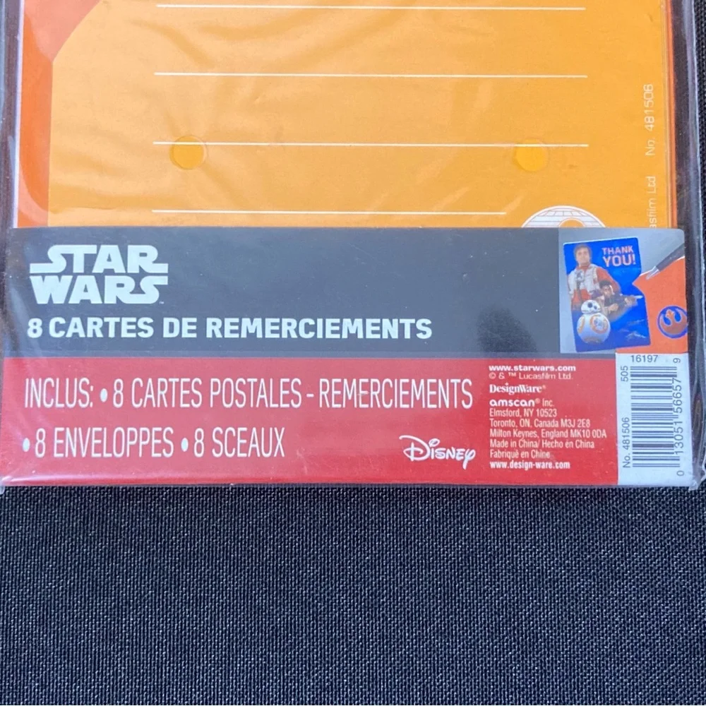 Disney Star Wars The Rebel Alliance Birthday Thank You Cards 8 Pack